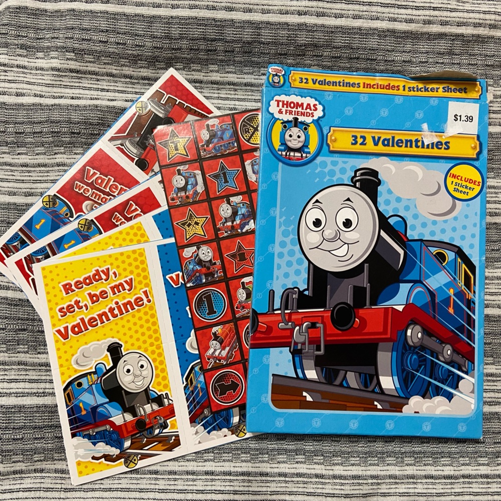 Thomas & Friends Train 32 Valentines 1 Sticker Sheet Open Box Vintage 2010